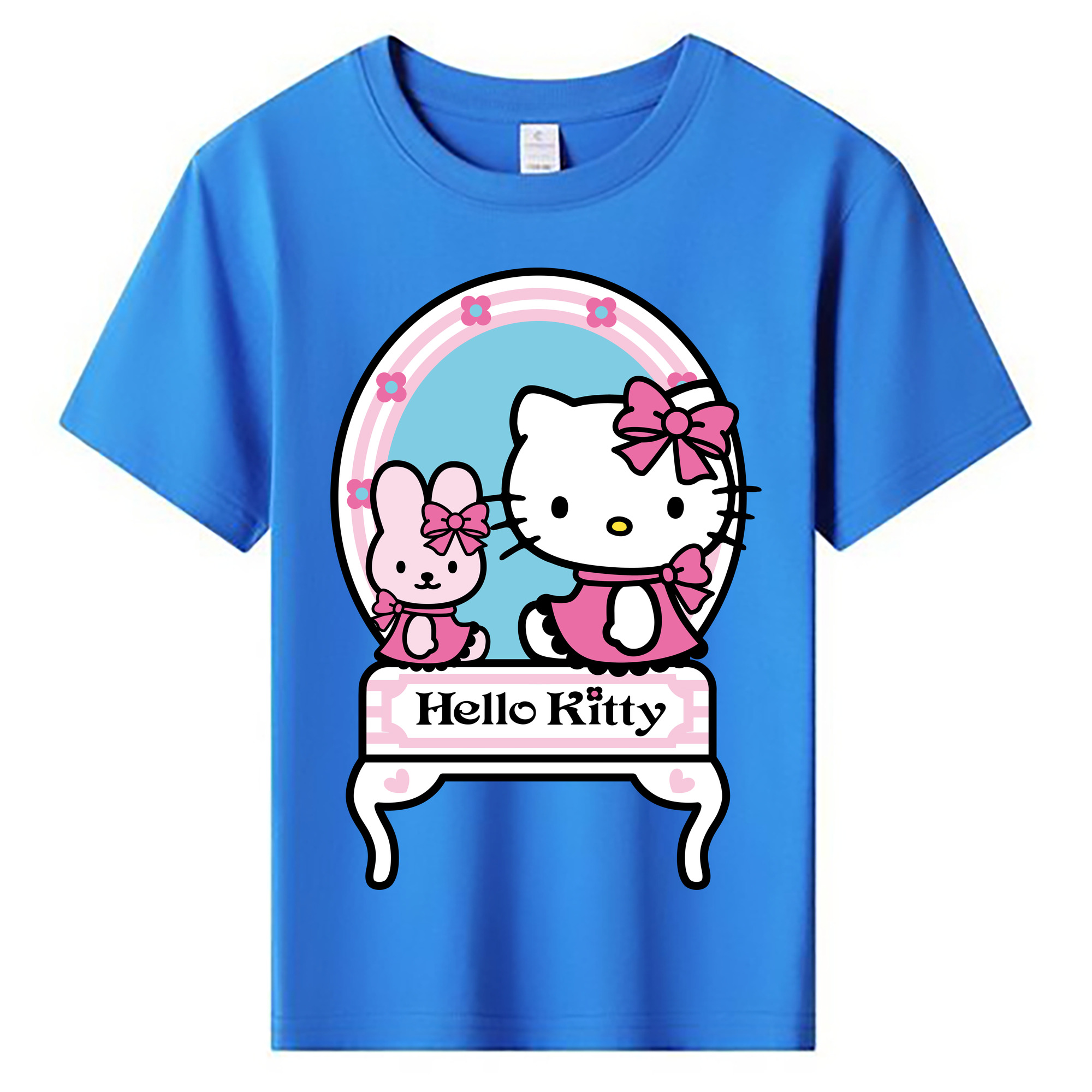 （画像用） Hello Kitty ハローキティ 綿100％キッズTシャツ（フロントプリント）